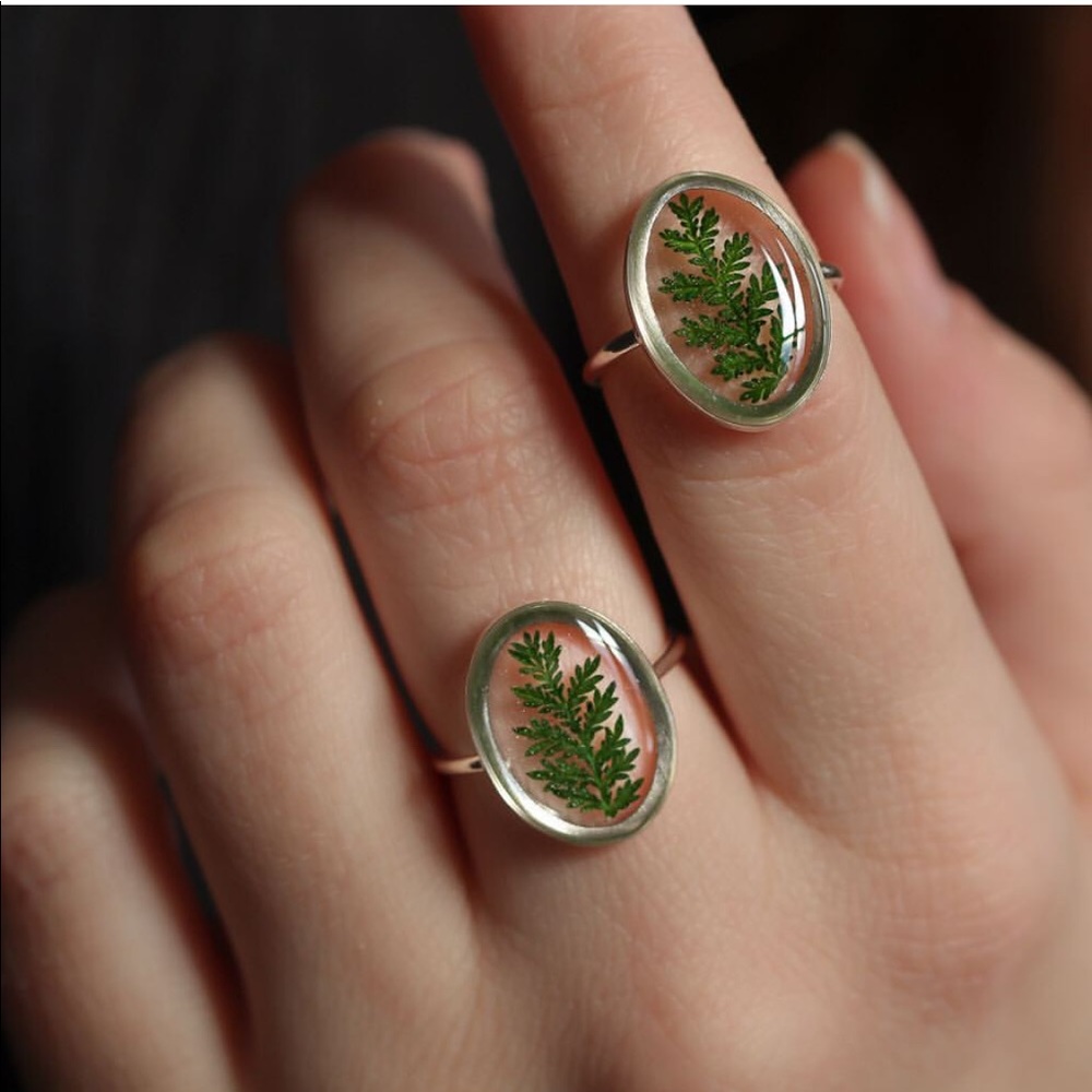 Hello Halsted Handcrafted Fern Ring